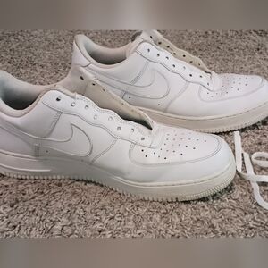 Mens Sz 14 Nike Air Force 1 AF1 Low Triple White Sneakers Shoes 316122-111